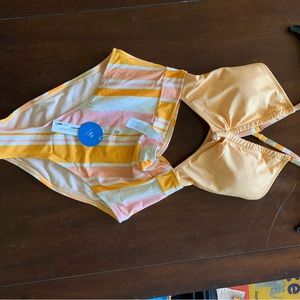 NWT CUPSHE one piece color block swim suit size medium